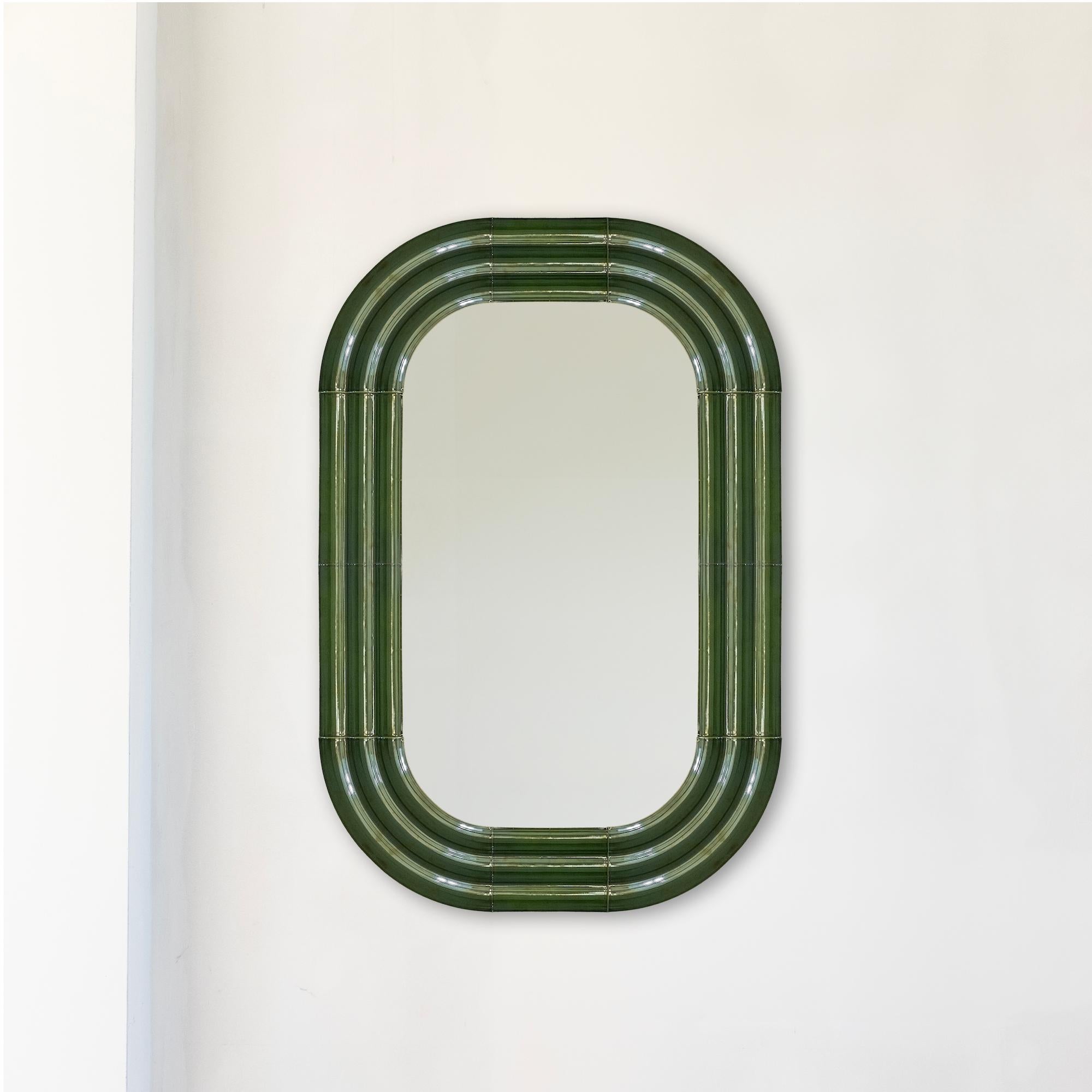Specchio in ceramica Contemporary 'ELO 6' di Pani Jurek, 120-80 Blu Cobalto in vendita 2