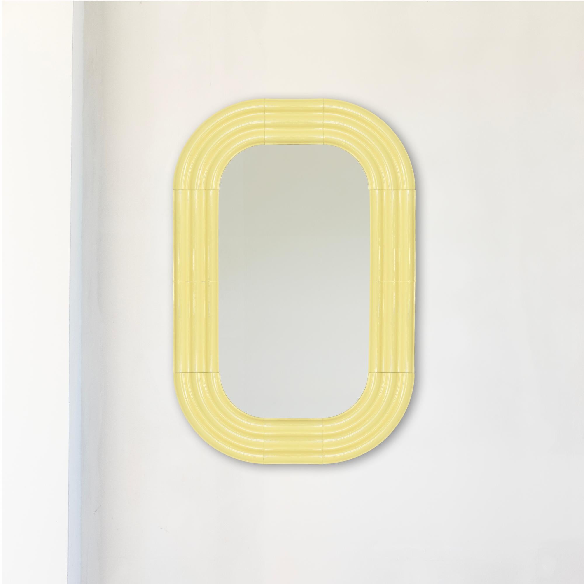 Contemporary Ceramic Mirror 'Elo 6' by Pani Jurek, 120-80 Ochre For Sale 5