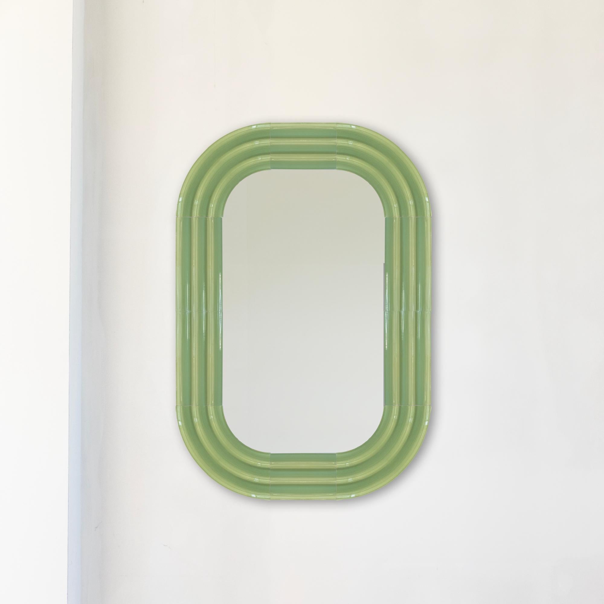 Contemporary Ceramic Mirror 'Elo 6' by Pani Jurek, 120-80 Ochre For Sale 1