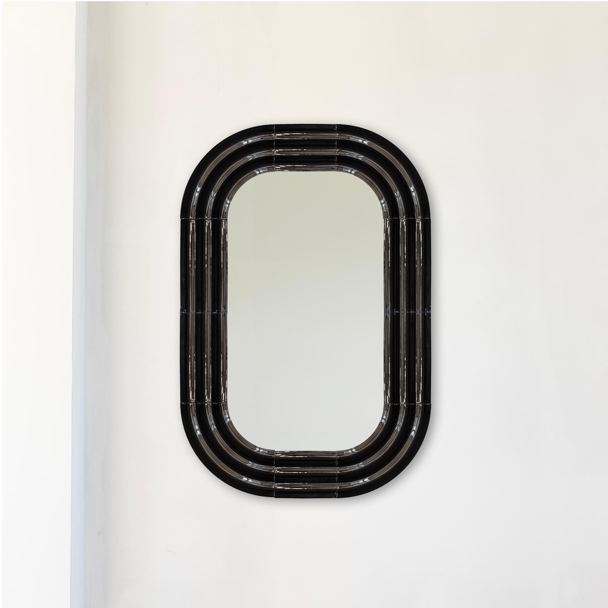 Contemporary Ceramic Mirror 'Elo 6' by Pani Jurek, 120-80 Ochre For Sale 4