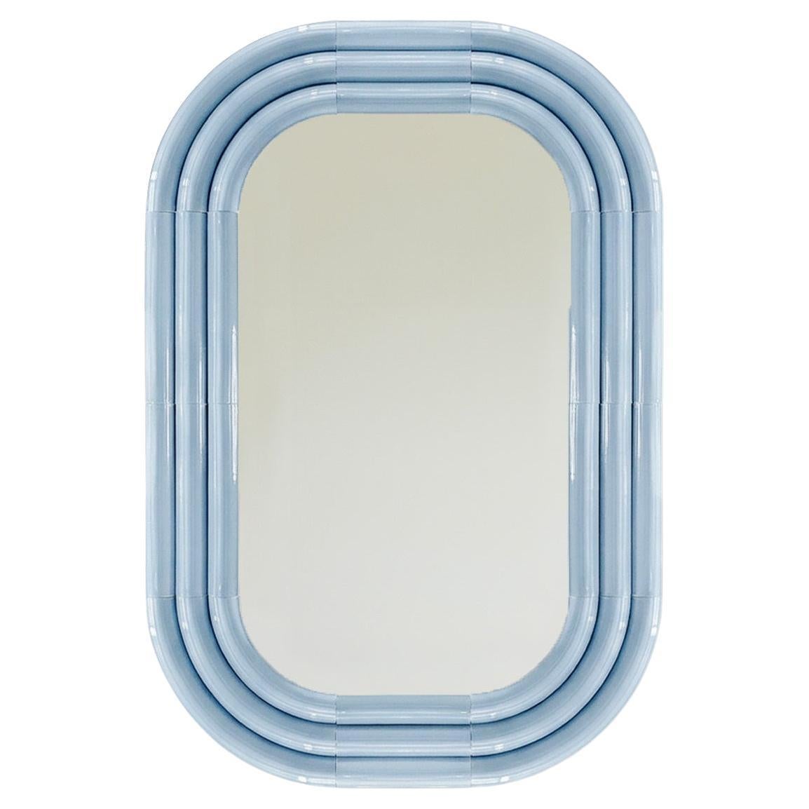 Contemporary Ceramic Mirror 'Elo 6' by Pani Jurek, 120-80 Steel Blue For Sale