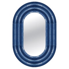 Contemporary Ceramic Mirror 'Elo' by Pani Jurek, 60-90 Denim Blue