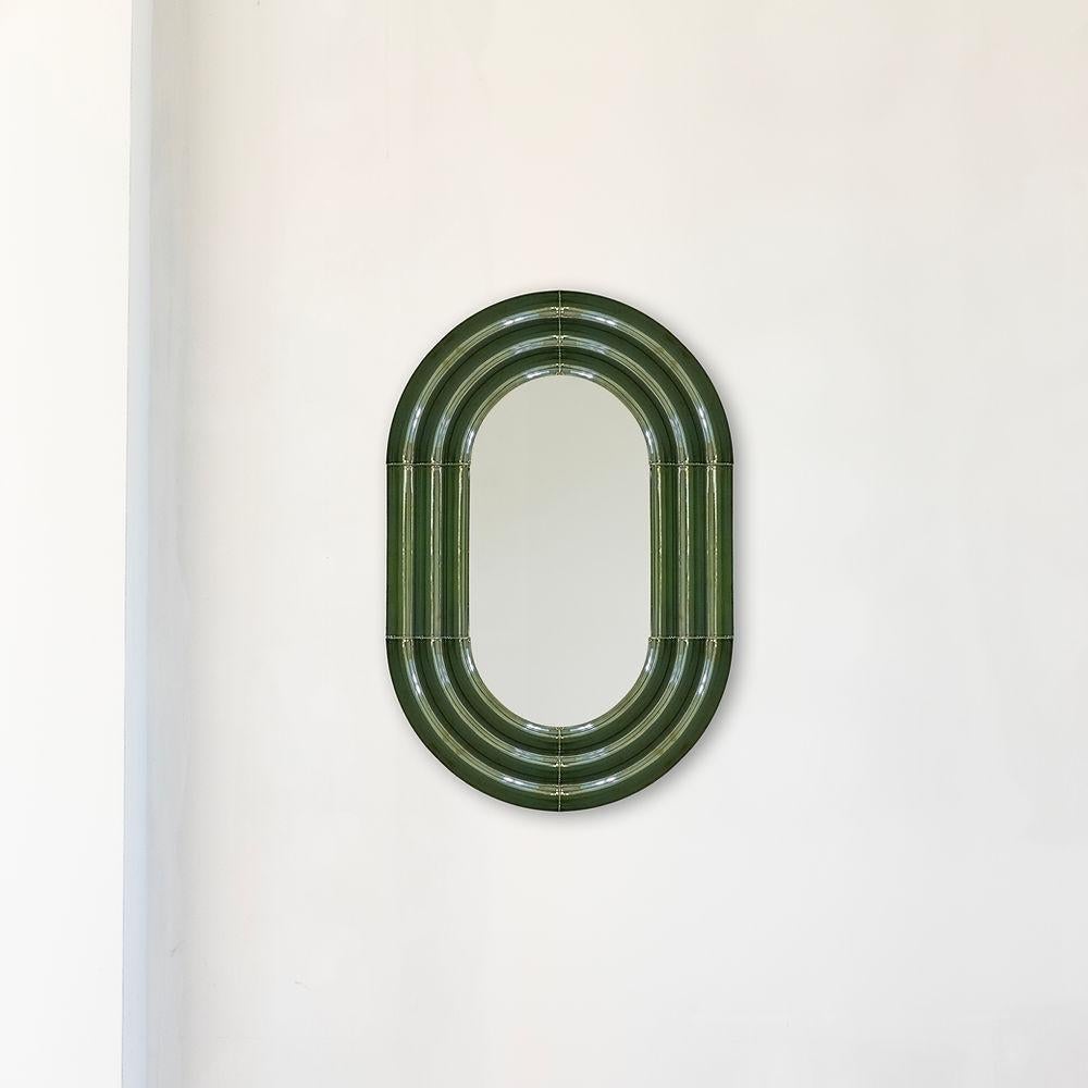 Contemporary Ceramic Mirror 'Elo' by Pani Jurek, 60-90 Mellow Yellow For Sale 5