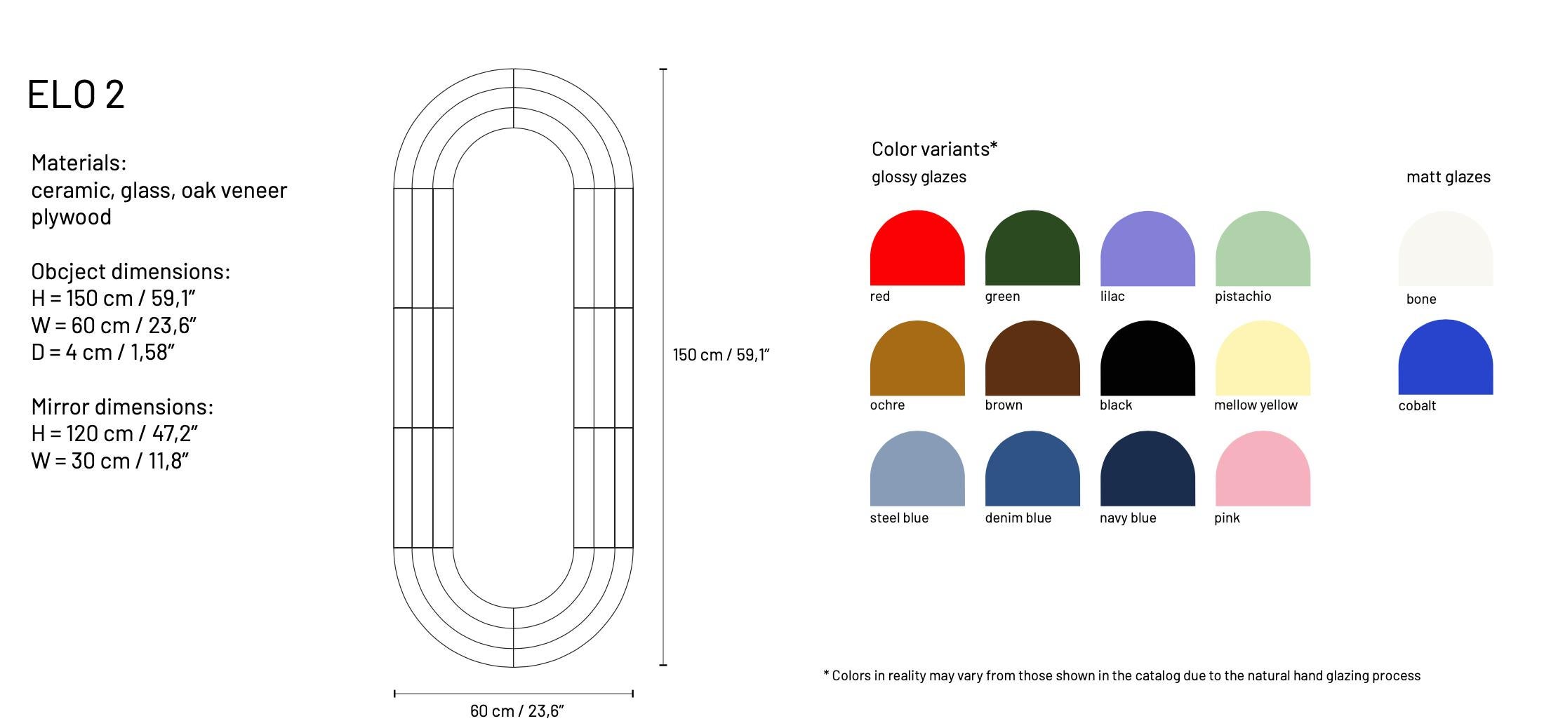 Espejo de cerámica contemporáneo 
