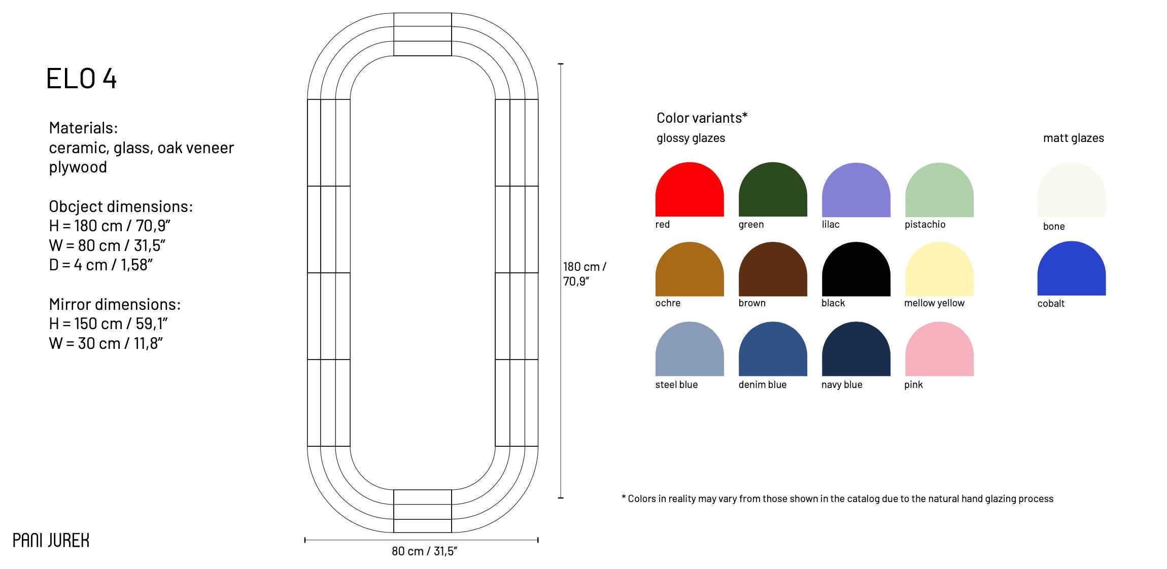 Espejo de cerámica contemporáneo 