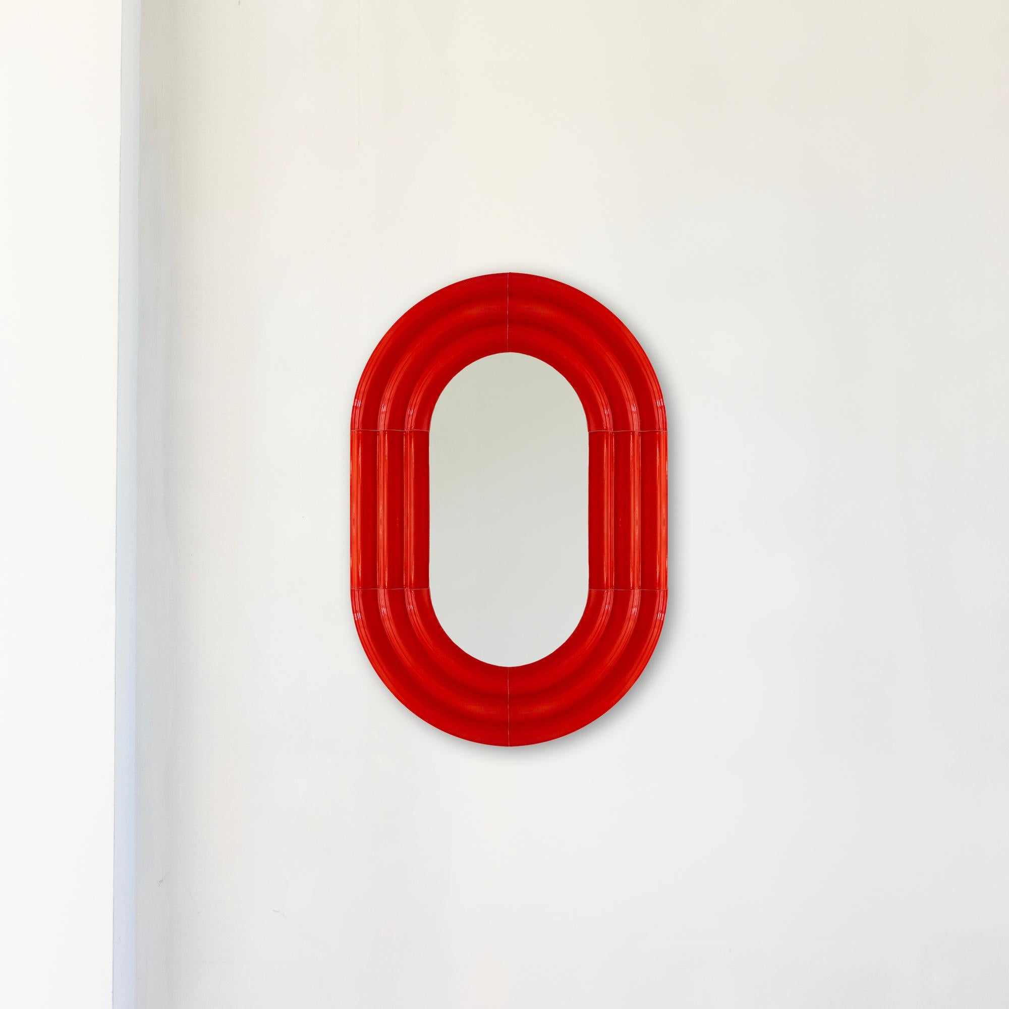 Contemporary Ceramic Mirror 'Elo' by Pani Jurek, 60-90 Pistachio For Sale 6