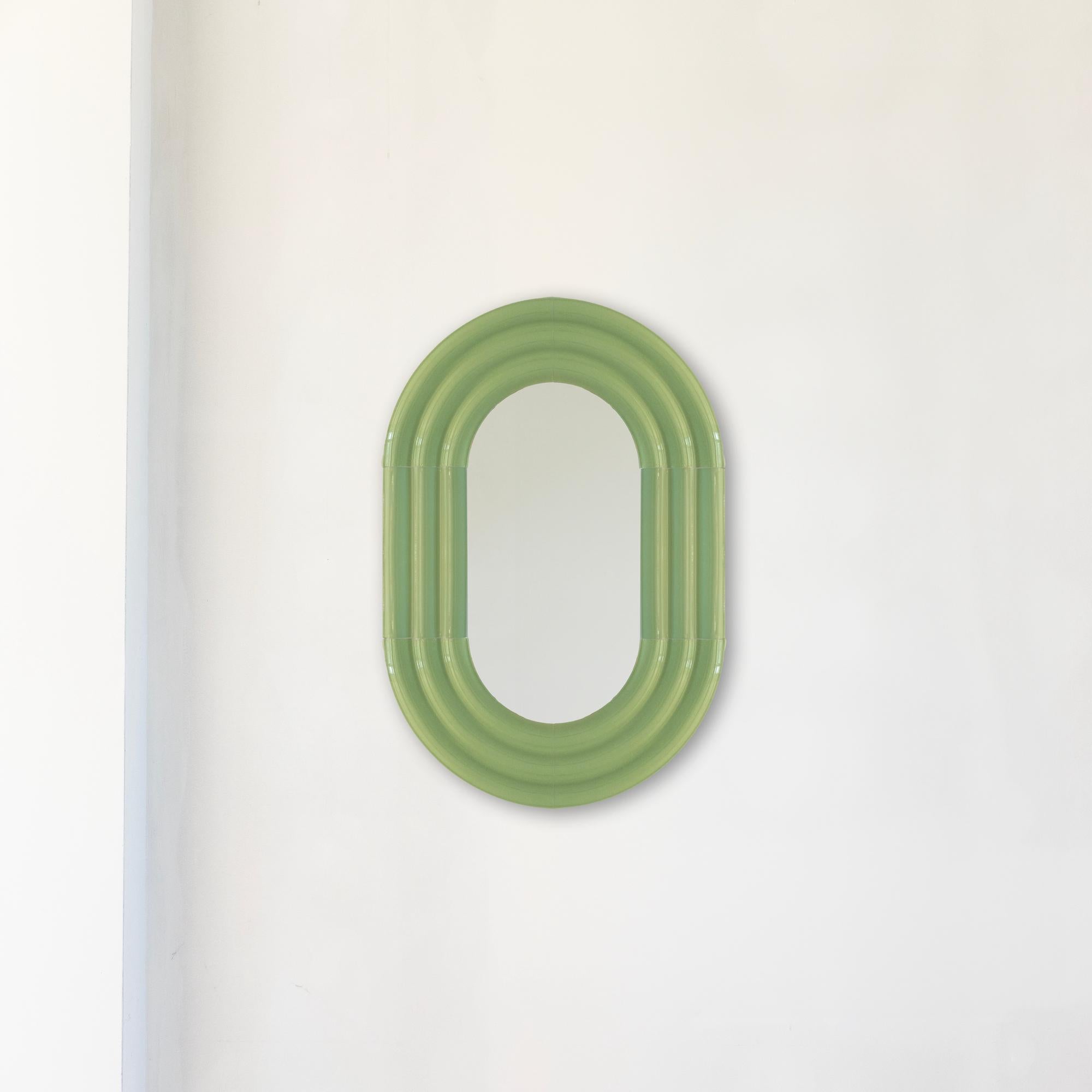 ELO Mirror
Signed by Pani Jurek

Dimensions: H.90 x 60 x 4 cm
Hand glazed ceramic
Color shown on main image: Pistachio
_________________________________

Pani Jurek is a Polish design studio founded by artist and designer Magdalena Jurek. Pani Jurek