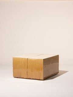 Mesa de centro / mesa auxiliar moderna de cerámica contemporánea Barro esmaltado caramelo