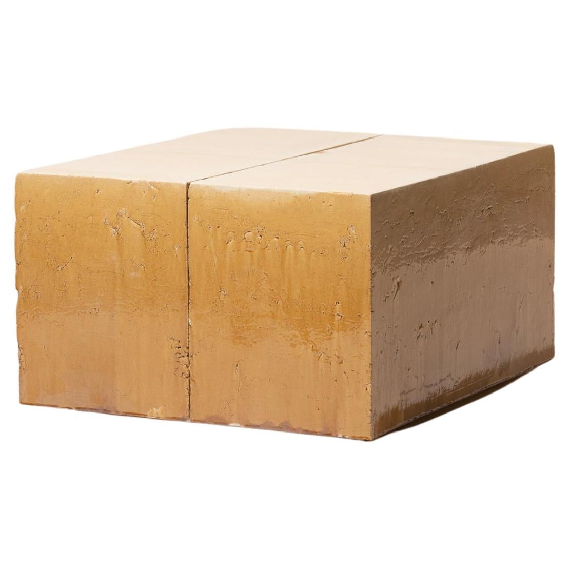 Contemporary Ceramic Modern Coffeetable / Sidetable Caramel Glazed Earthenware