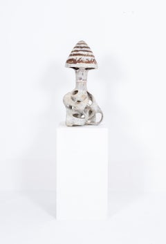 Contemporary Ceramic Mushroom Lamp by Agnès Debizet