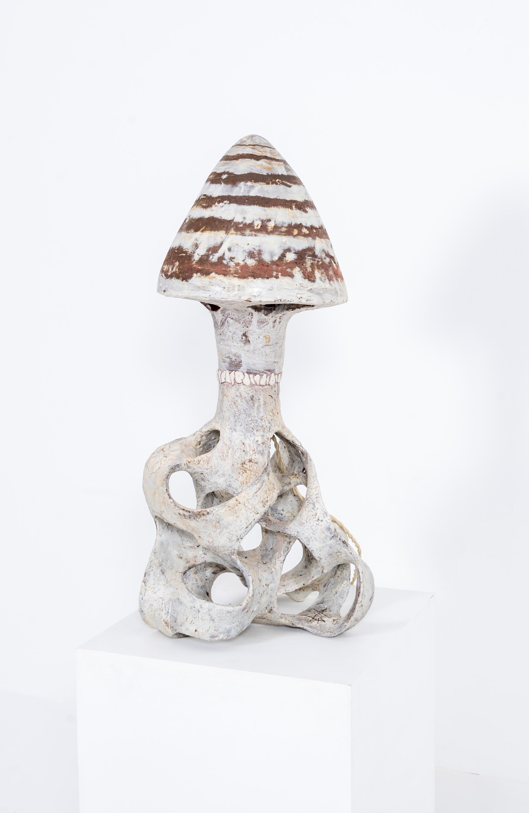 French Contemporary Ceramic Mushroom Lamp by Agnès Debizet For Sale