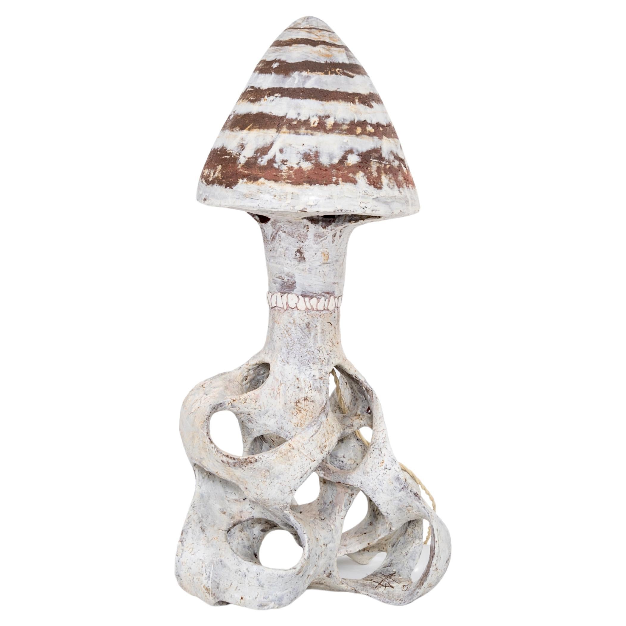 Contemporary Ceramic Mushroom Lamp by Agnès Debizet For Sale