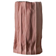 Contemporary Ceramic Ninfea Corteccia Texture Pink Tall Vase