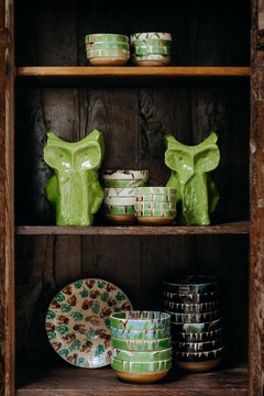 contemporary ceramic "owl" vases ...