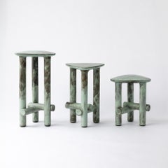 Mesas de cerámica contemporáneas con pedestal de Clément Brazille, Francia