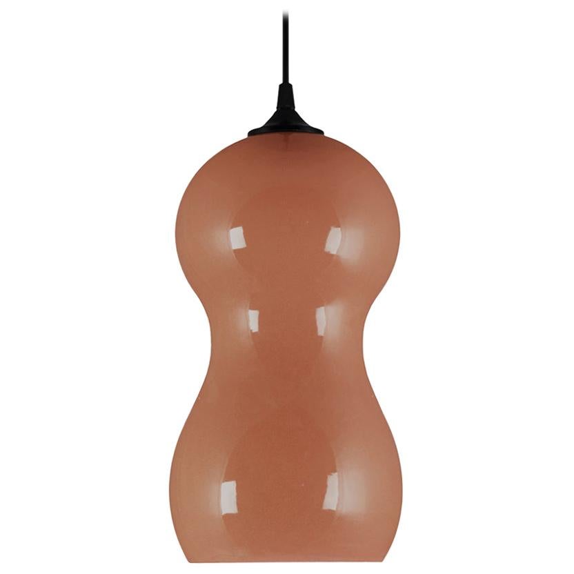 Contemporary Ceramic Pendant Lamp in Chocolate Glaze For Sale