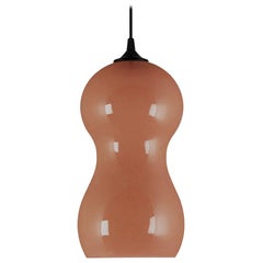 Contemporary Ceramic Pendant Lamp in Chocolate Glaze