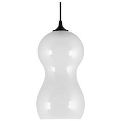 Contemporary Ceramic Pendant Lamp in Silky White Glaze - Cacahuate