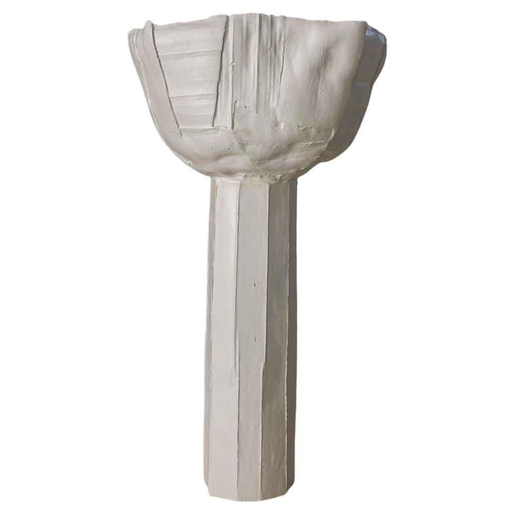 Zeitgenössische Ranuncolo-Schale aus Keramik mit Fuß