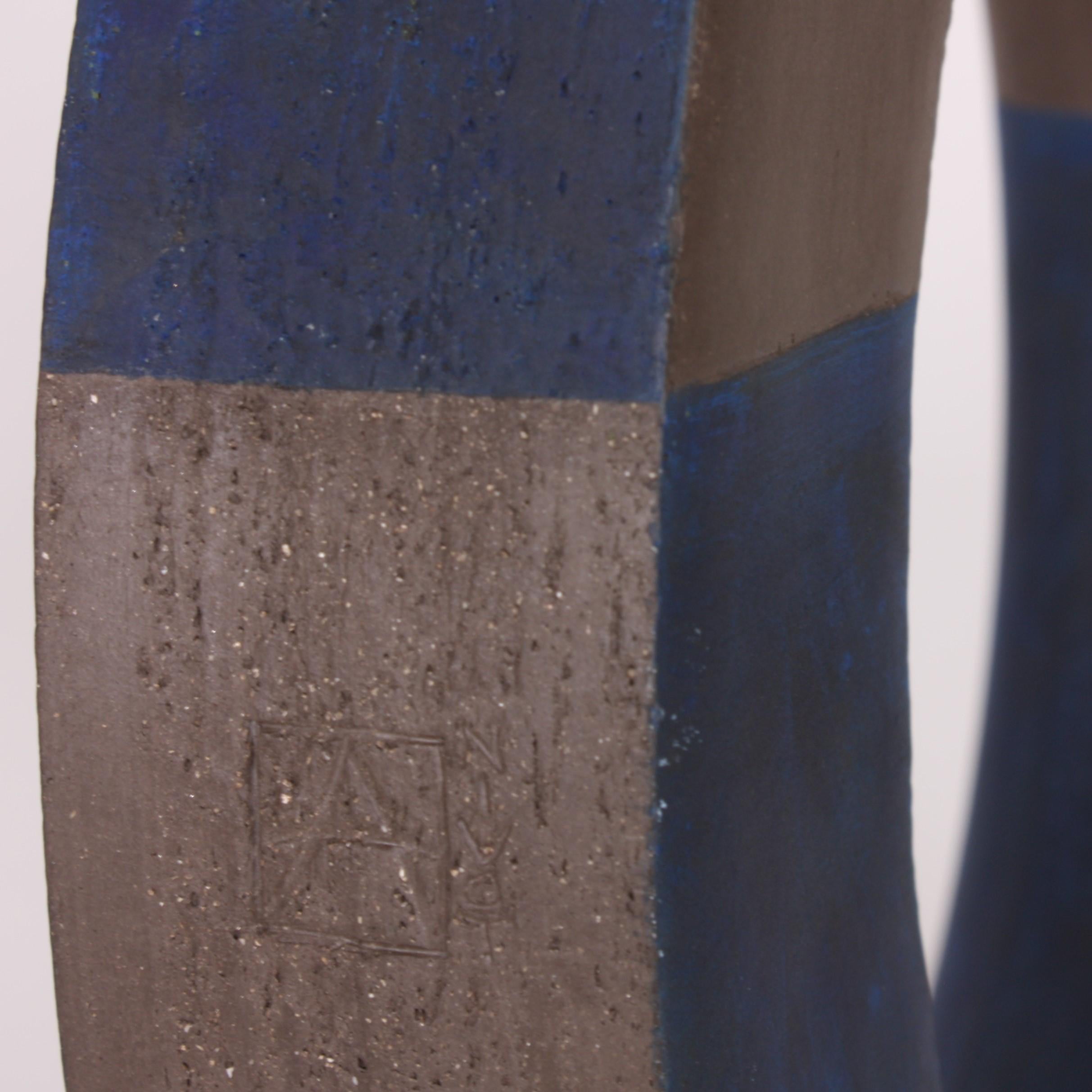 Contemporary Ceramic Sculpture, Anneau Arc Bleu 4