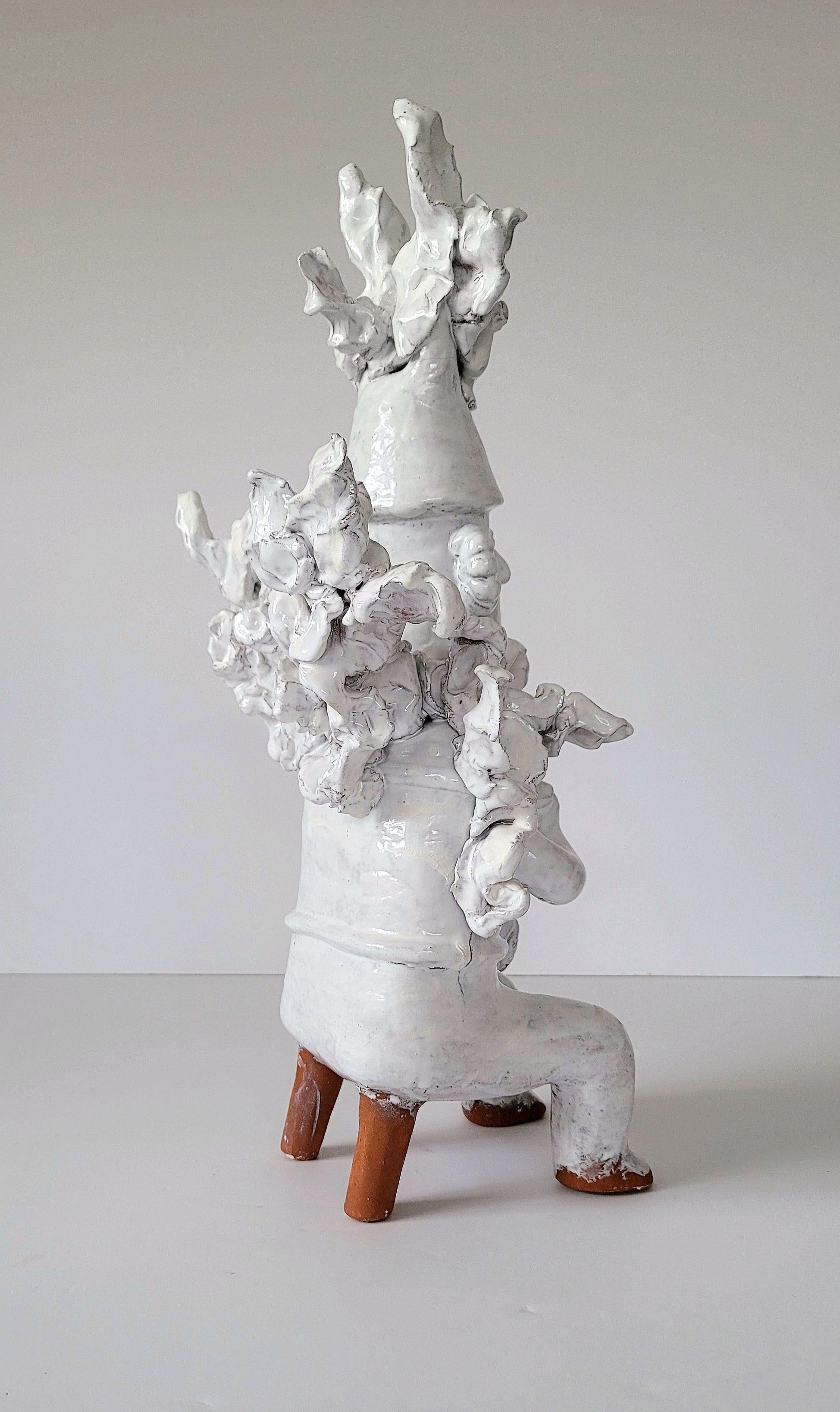 Contemporary ceramic sculpture by Chicago based artist Nathan Mason. It is signed by the artist.