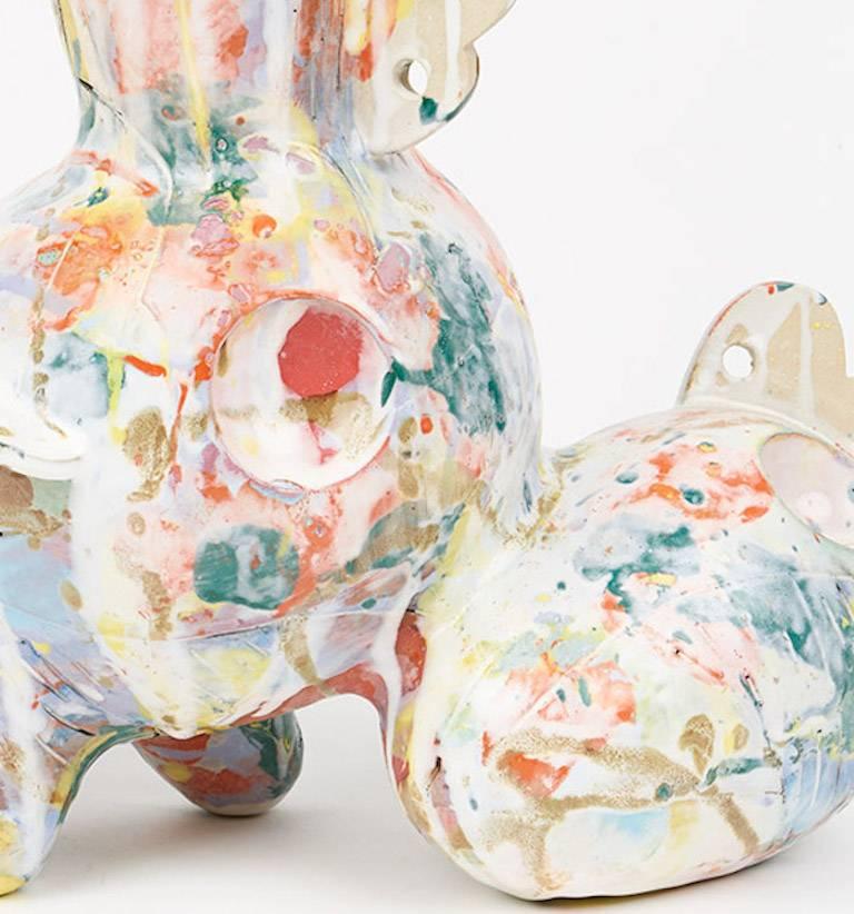 Modern Multi-Colored Contemporary Ceramic Sculpture Cloudscape For Sale