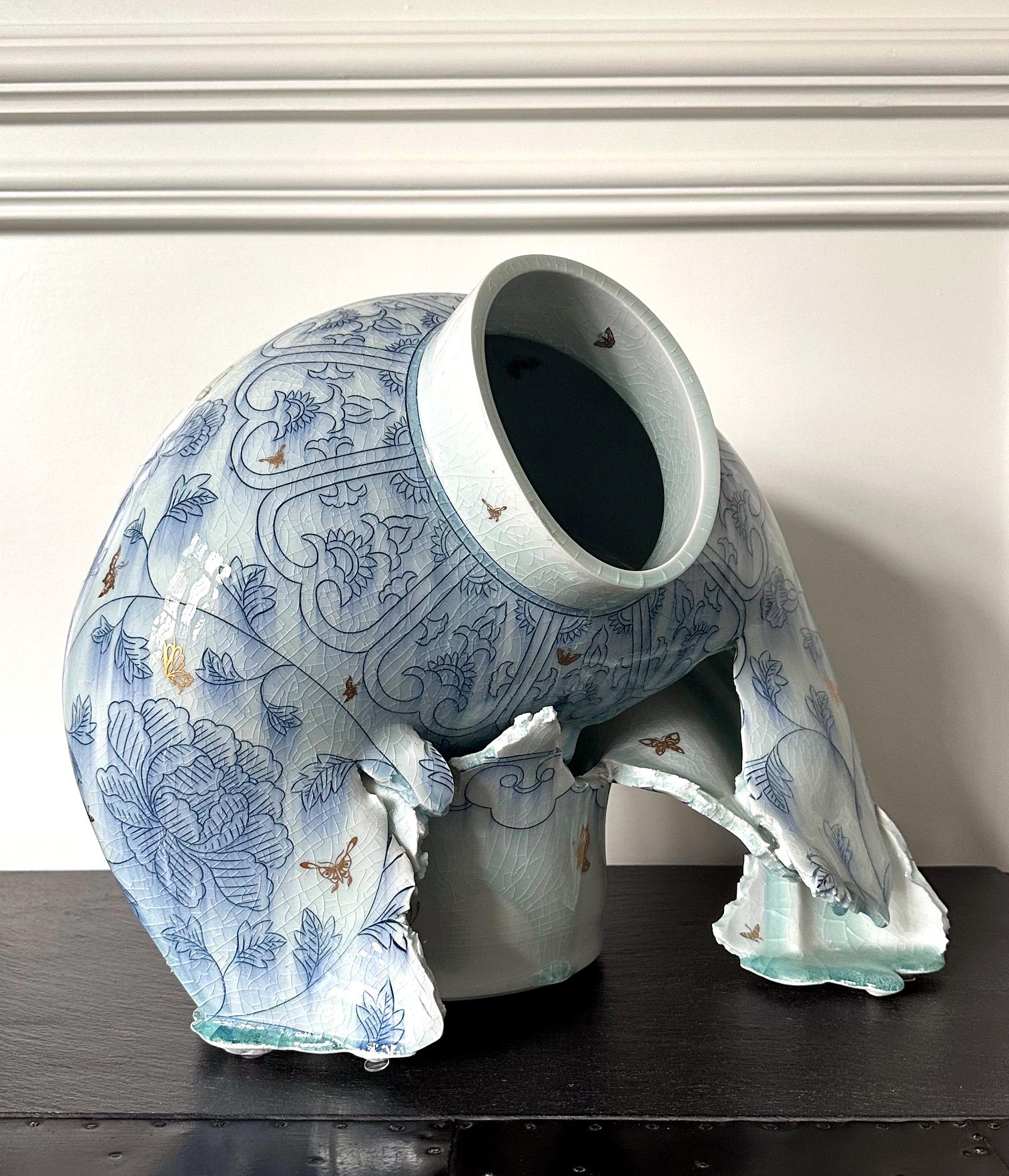 Post-Modern Contemporary Ceramic Sculpture Deconstructed Vase by Steven Young Lee For Sale