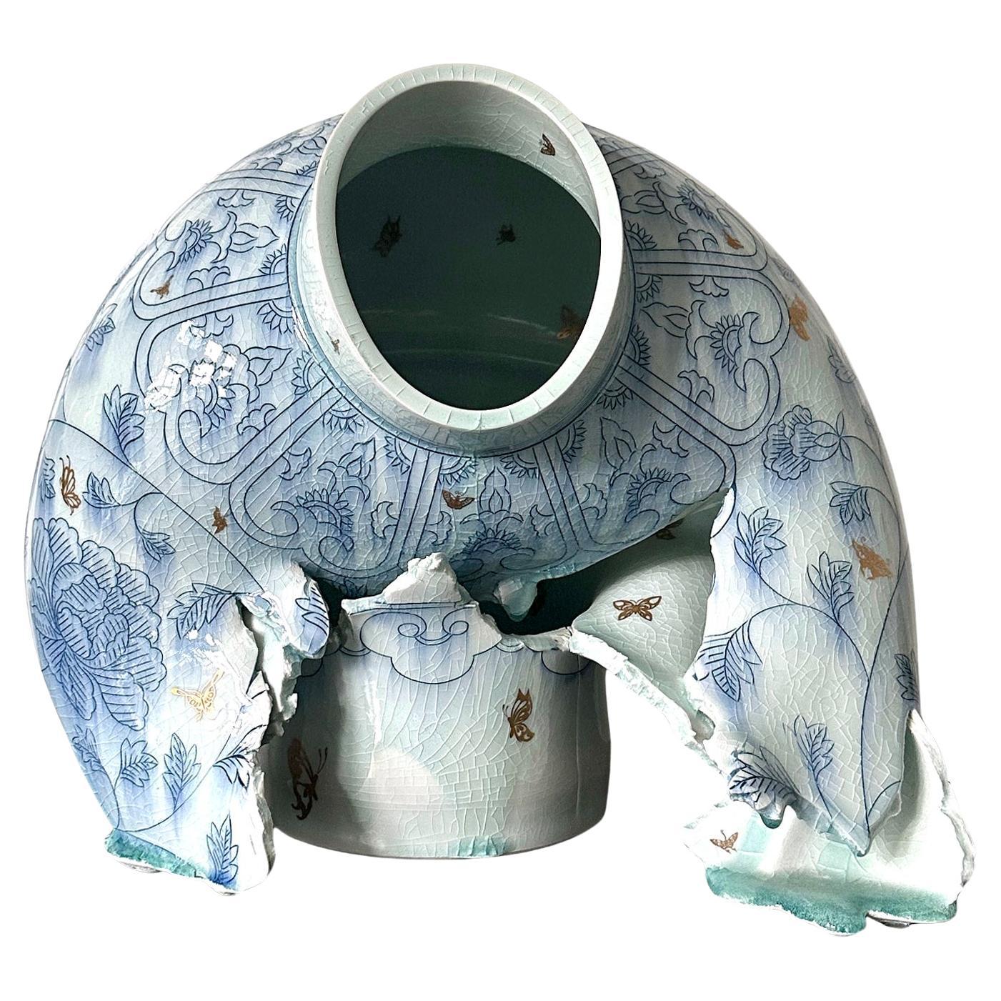 Contemporary Ceramic Sculpture Deconstructed Vase by Steven Young Lee For Sale