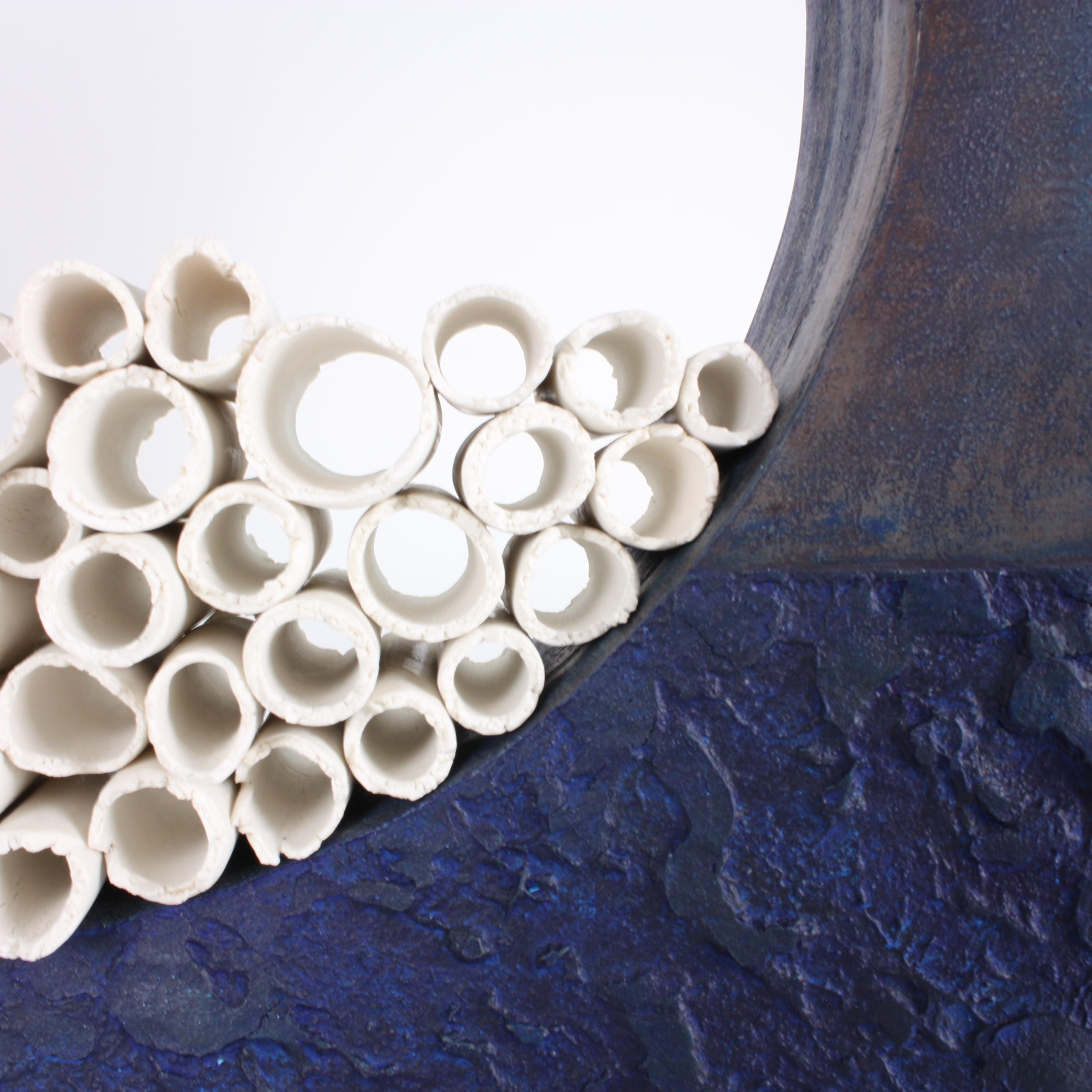 Contemporary Ceramic Sculpture, Grand Anneau Bleu 3