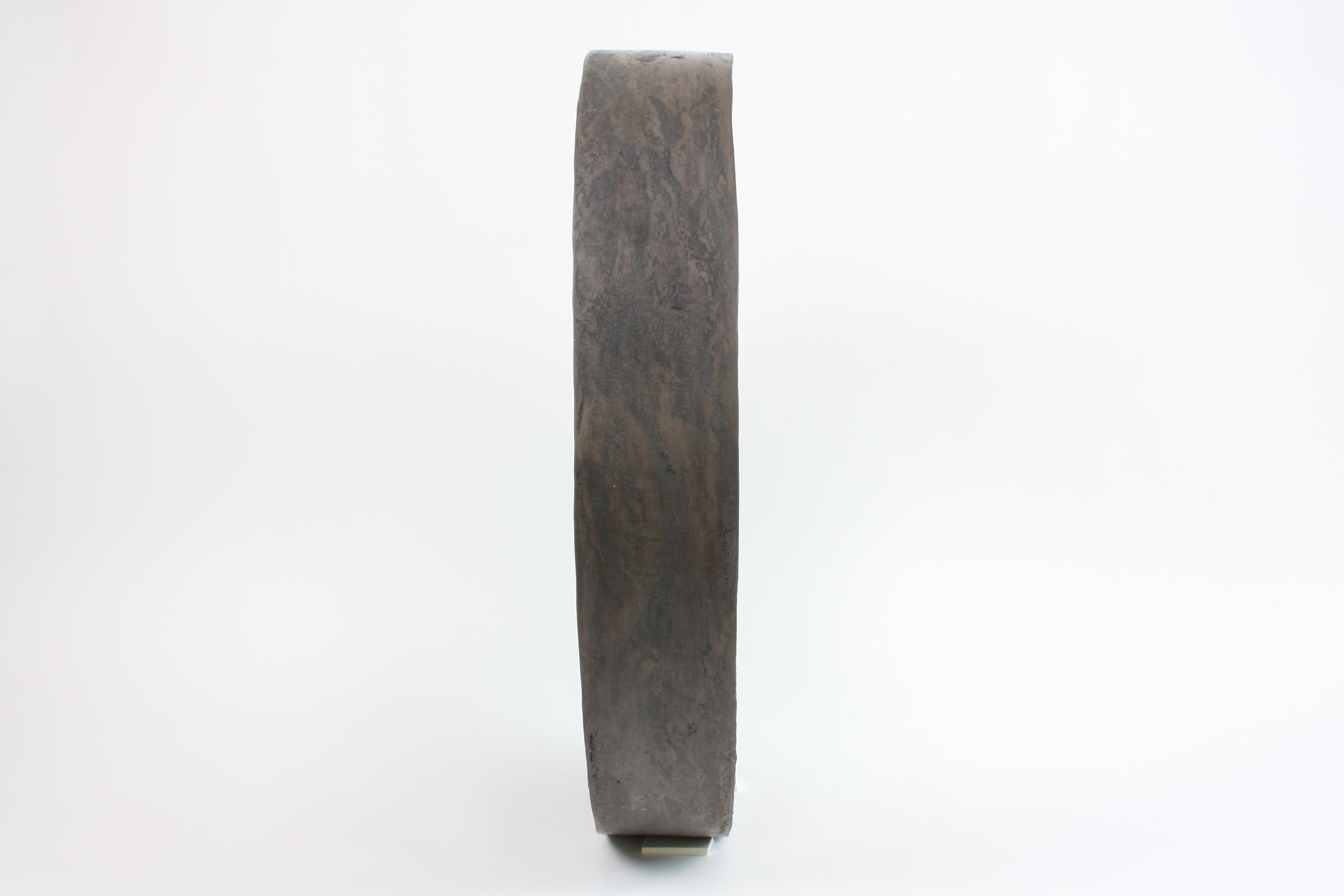 Minimalist Contemporary Ceramic Sculpture, Grand Anneau Noir For Sale