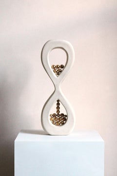 Contemporary Ceramic Sculpture With 24 Karat Gold Lustre, “Egg Timer” by Miyelle