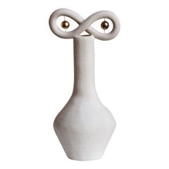 Contemporary Ceramic Sculpture With Gold Lustre, Handmade, “Infinite Woman”