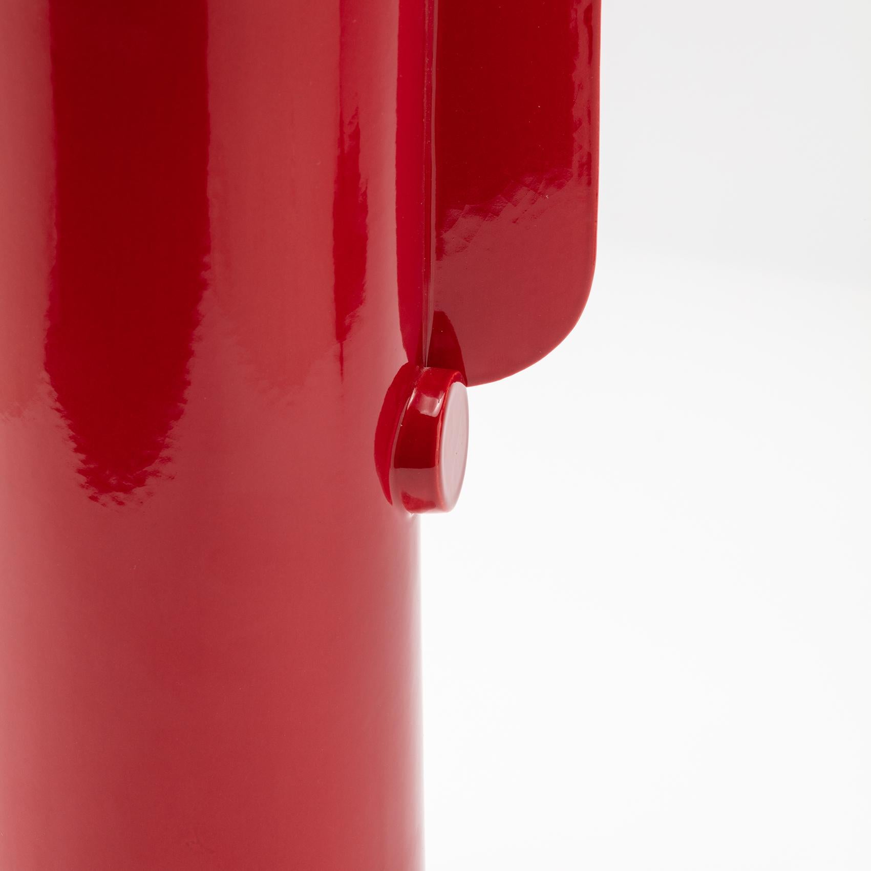 Contemporary Ceramic Set Duo Vases Red Glossy glazed CUORECARPENITO ME∞TE For Sale 11