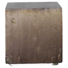 Contemporary Ceramic Side Table Column Stool  Dark Grey Glazed Stoneware