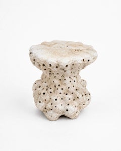 Contemporary Ceramic Side Table "Fleur" by Agnès Debizet, France