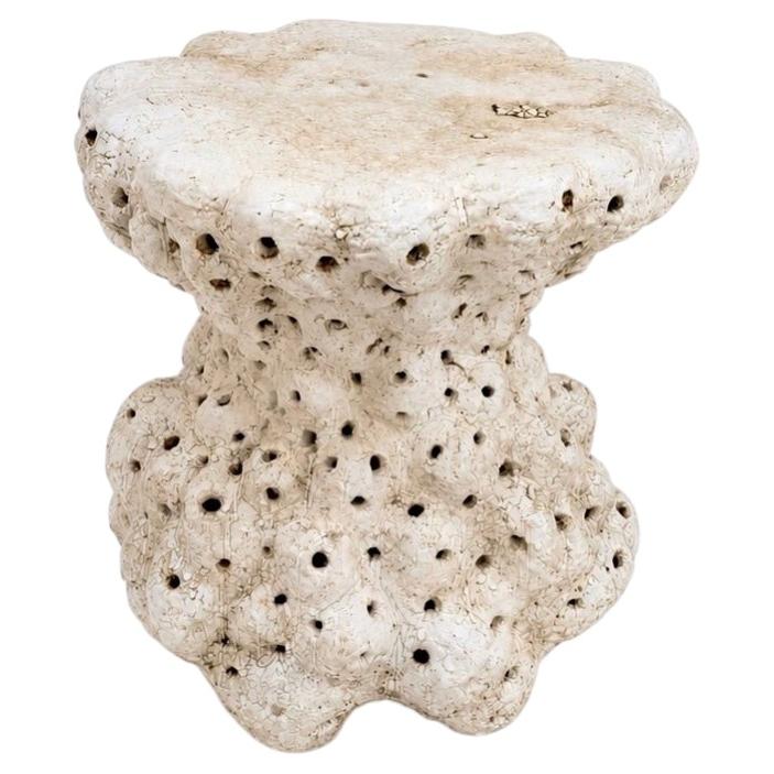 Contemporary Ceramic Side Table "Fleur" by Agnès Debizet, France