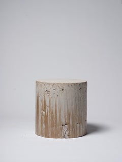 Mesa auxiliar de cerámica contemporánea Taburete de gres esmaltado Vanadio Caramelo