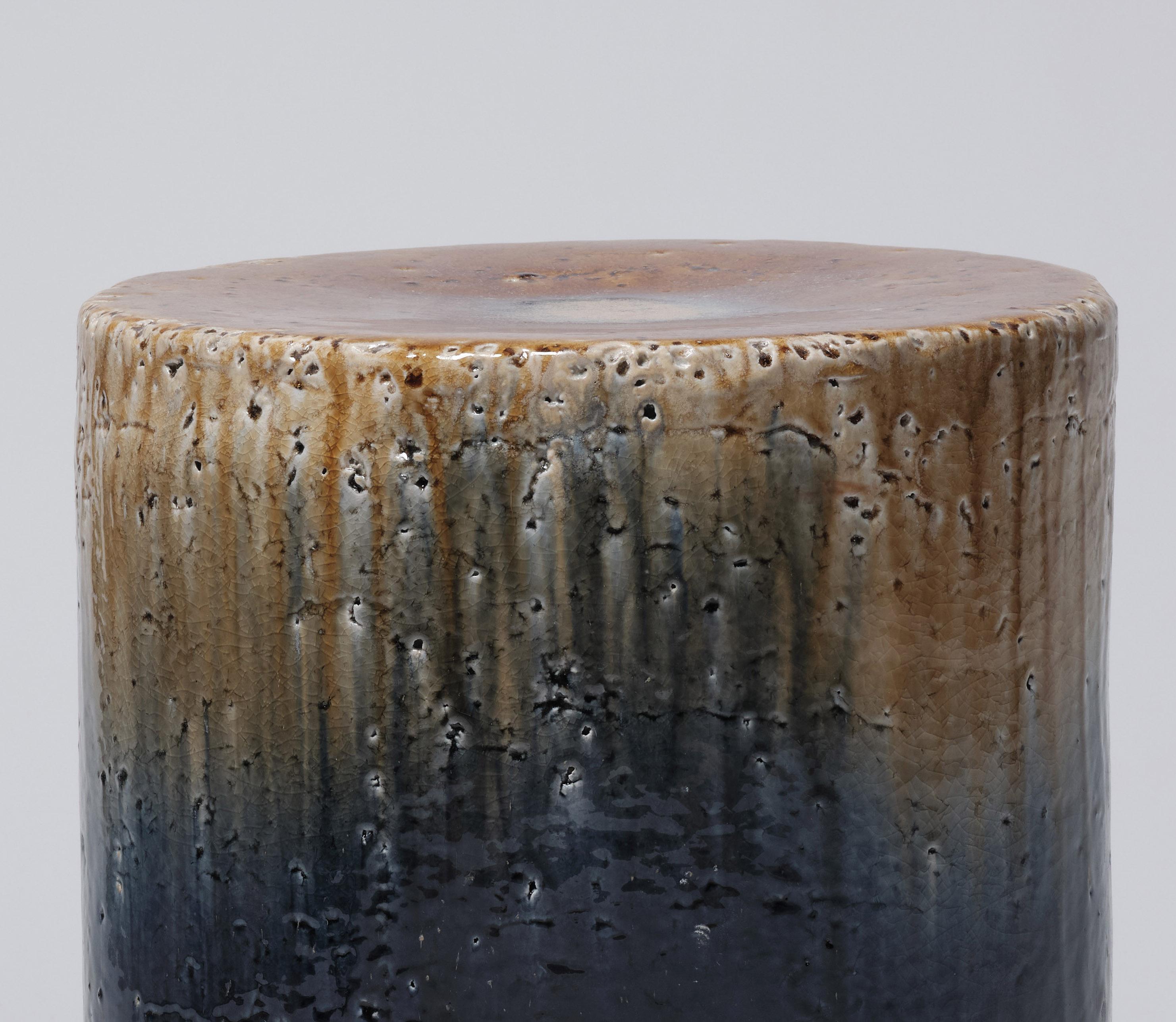 Contemporary Ceramic Beistelltisch Hocker  Kobalt glasiertes Steingut 2