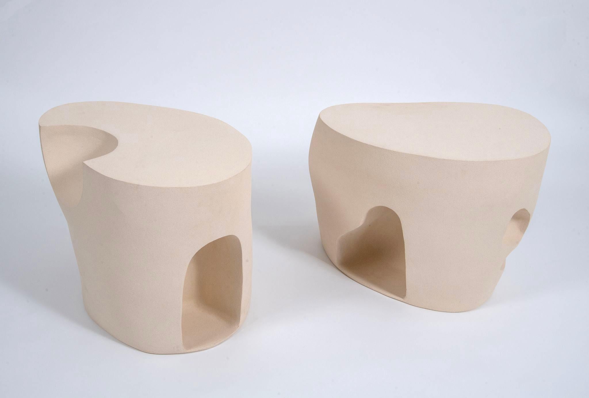French Contemporary Ceramic Side Tables by Manon Oller, 2022 For Sale