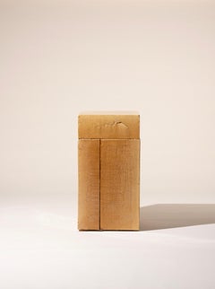 Mesa Auxiliar / Pedestal de Cerámica Contemporánea Barro Esmaltado Caramelo