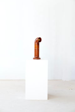 Lámpara de pie de cerámica contemporánea "OP SLIM 2" de Pani Jurek, Marrón