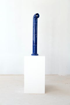 Contemporary Ceramic Standing Lamp 'OP SLIM 4' by Pani Jurek, Ultramarine
