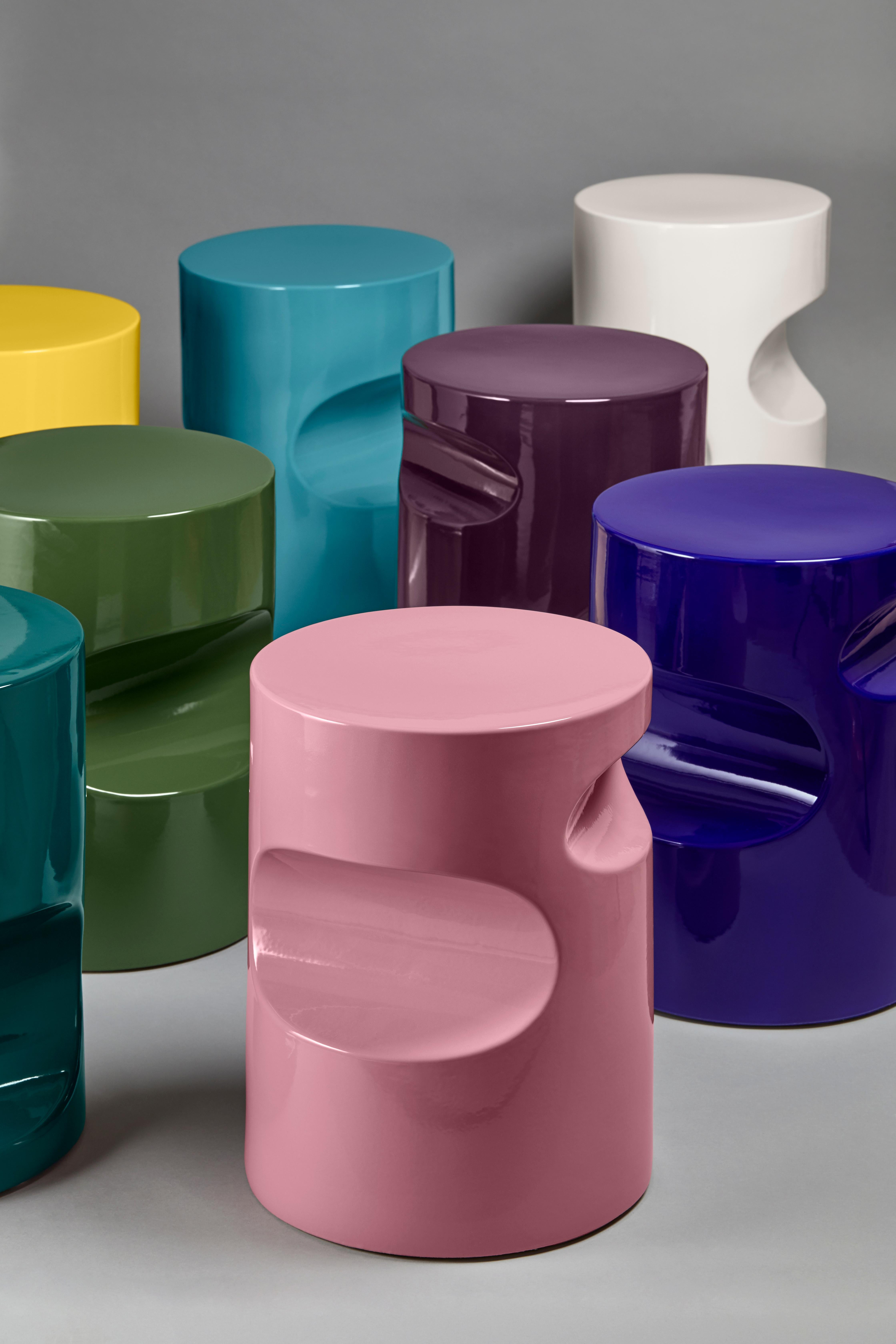 French Contemporary Ceramic Stool by Hervé Langlais For Sale