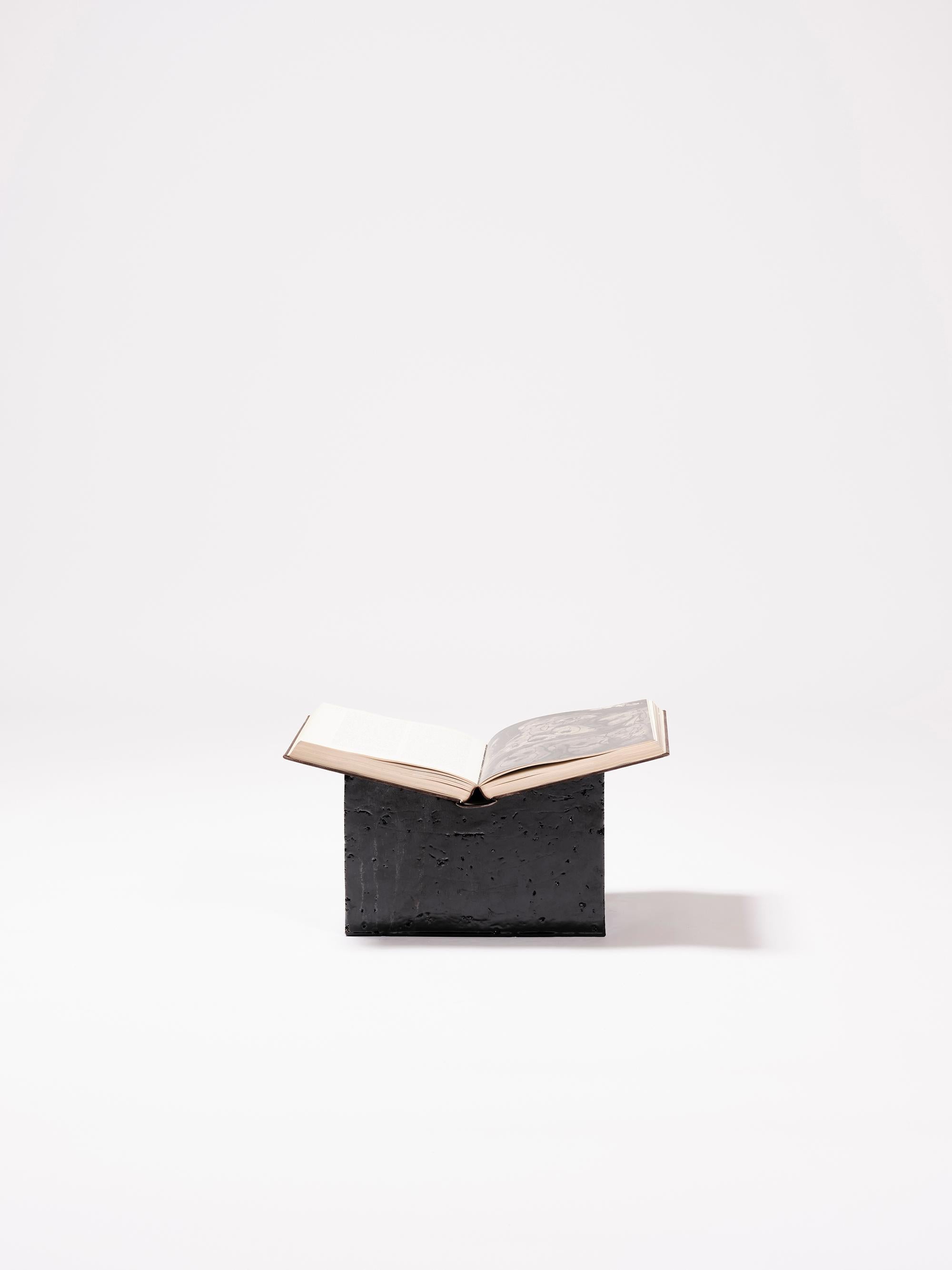 Spanish Contemporary Ceramic Table Lectern Reading Desk Glazed Earthenware Black For Sale