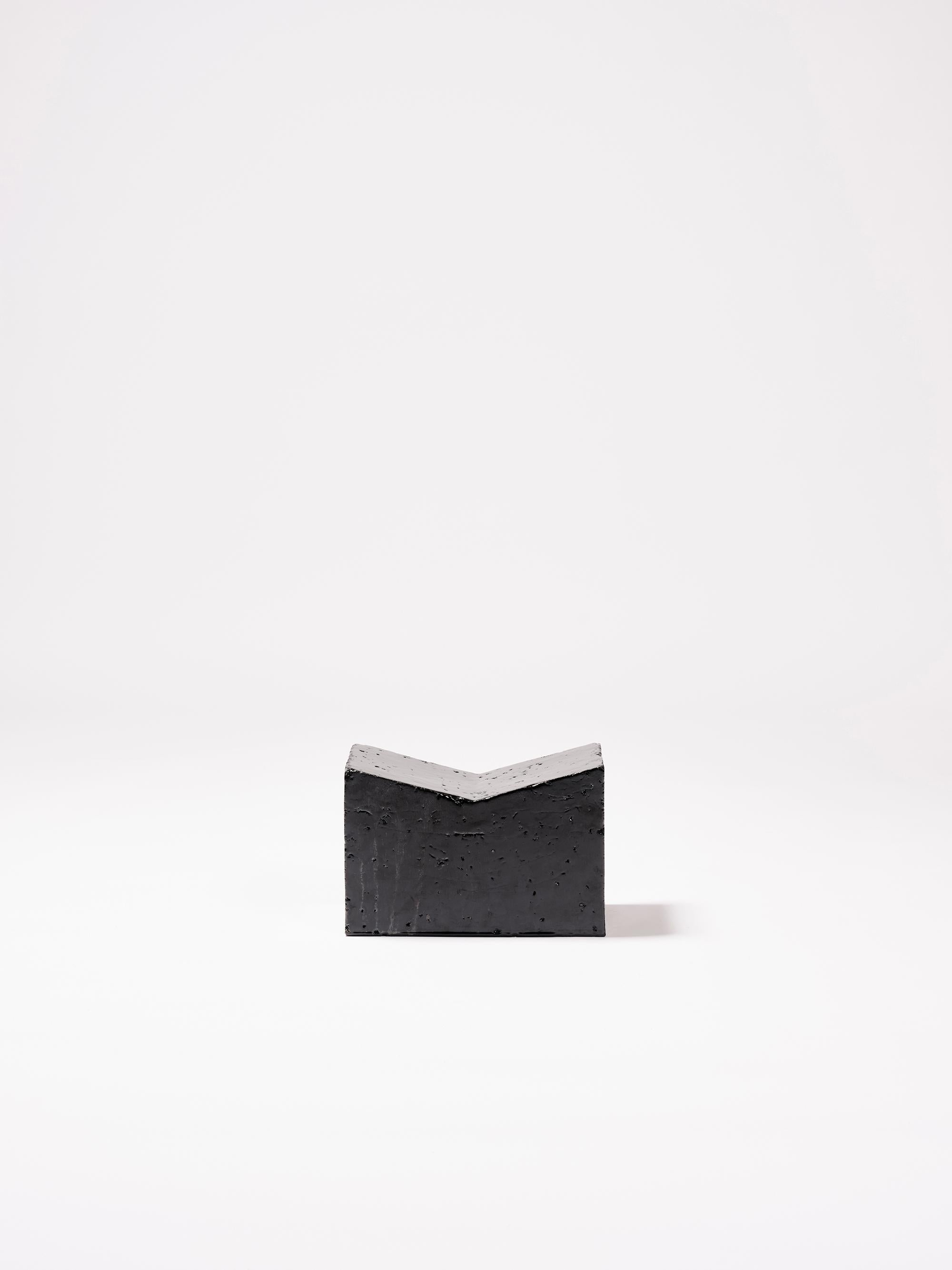 Enameled Contemporary Ceramic Table Lectern Reading Desk Glazed Earthenware Black For Sale