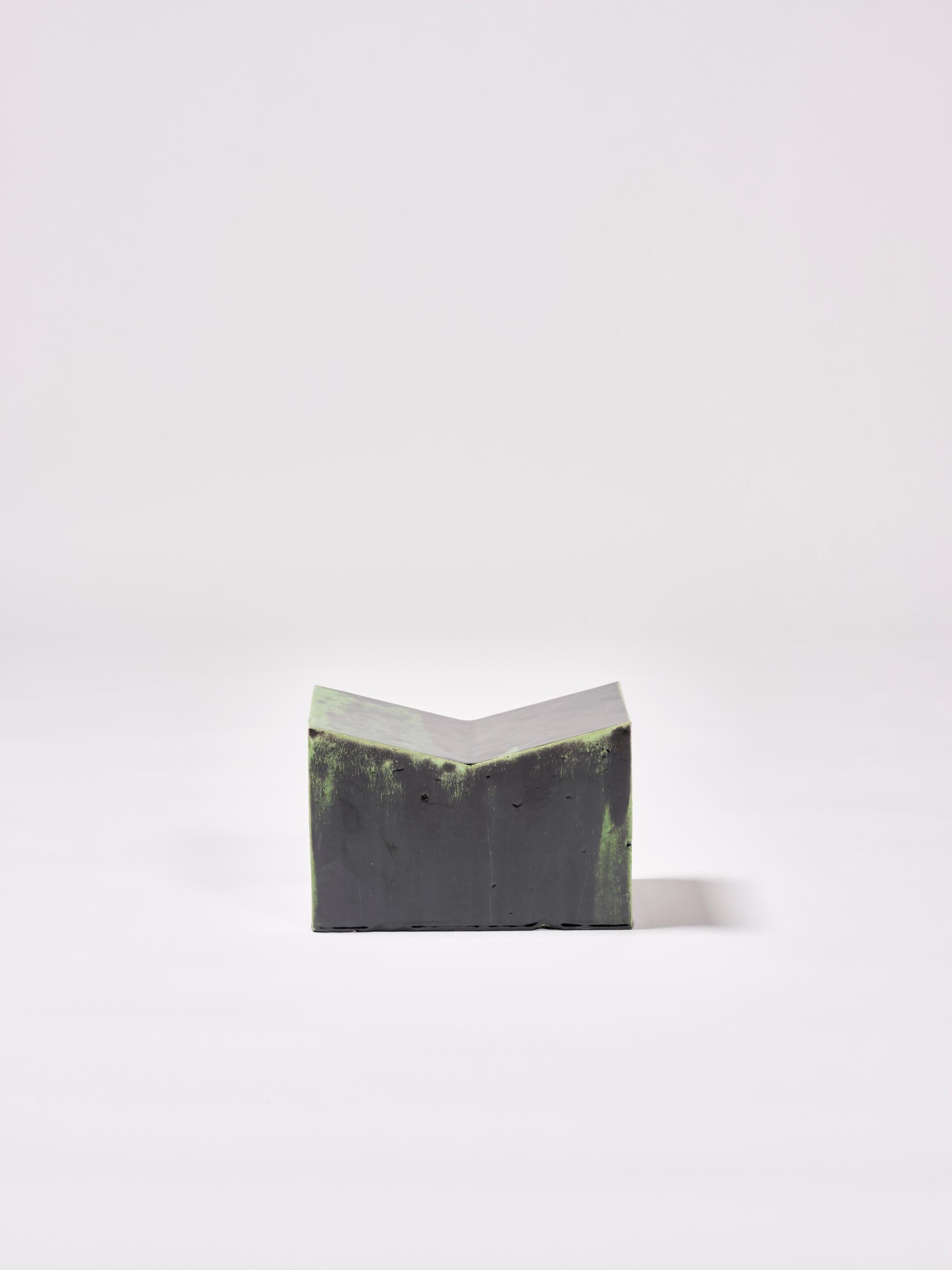 Spanish Contemporary Ceramic Table Lectern Reading Desk Glazed Earthenware Green Black