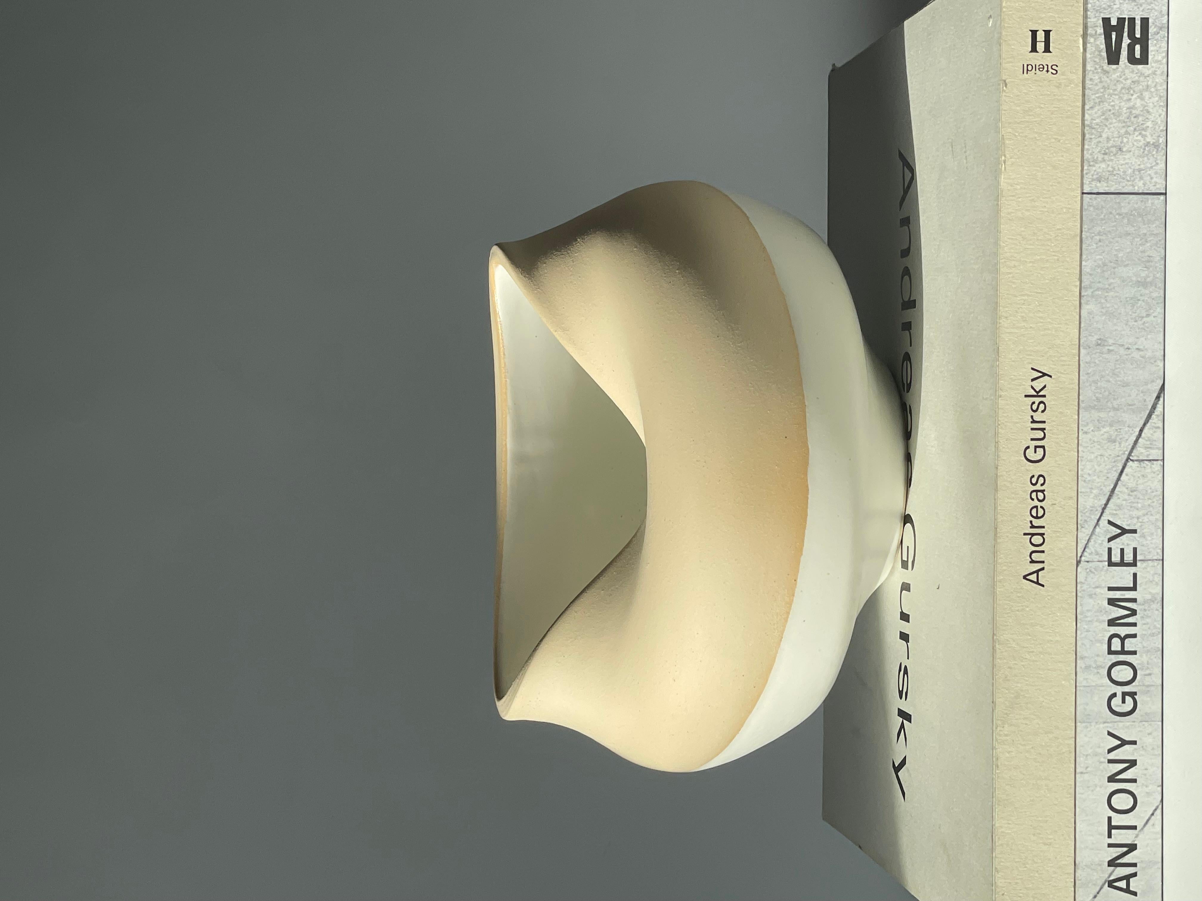 Contemporary Ceramic Two-Tone Matt Unglazed Waved Pottery Vase by FD21 Clay In New Condition For Sale In London, GB