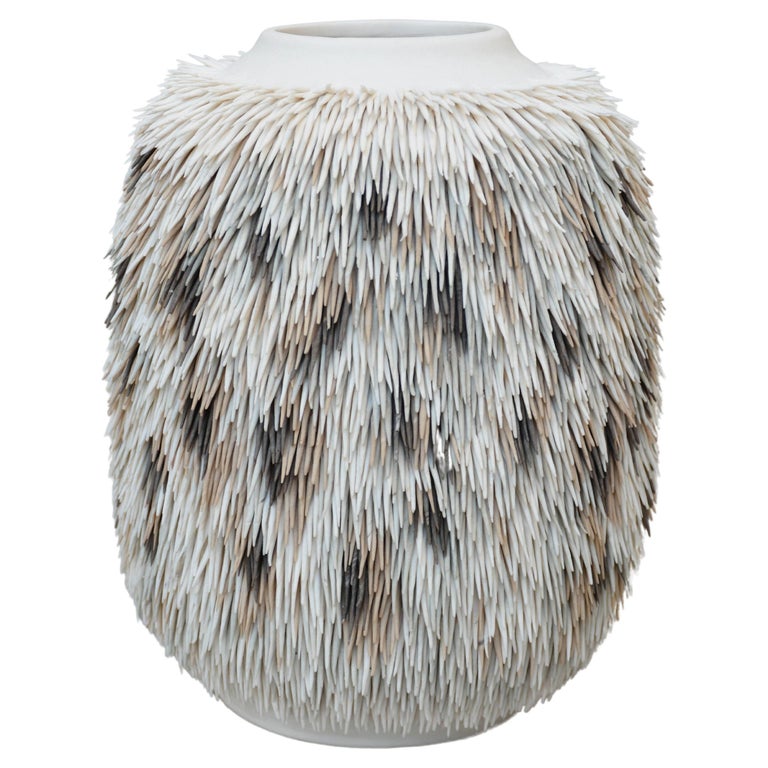 Contemporary Ceramic Vase Fur For Sale