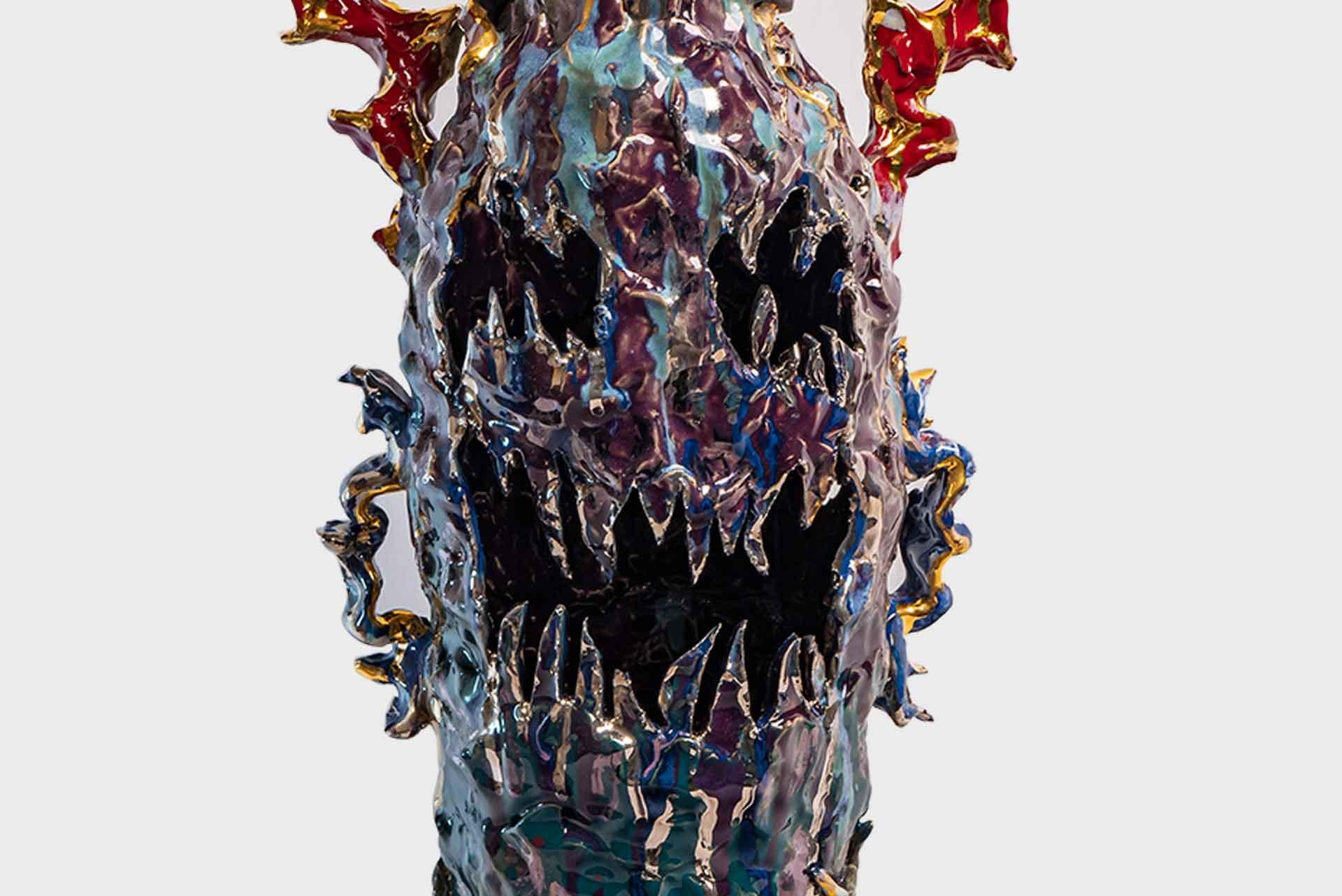 English Contemporary Ceramic Vase “Purple Serenade” by Faye Hadfield, Stoneware Ceramic