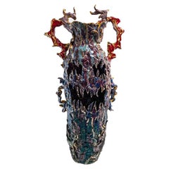 Contemporary Ceramic Vase “Purple Serenade” by Faye Hadfield, Stoneware Ceramic
